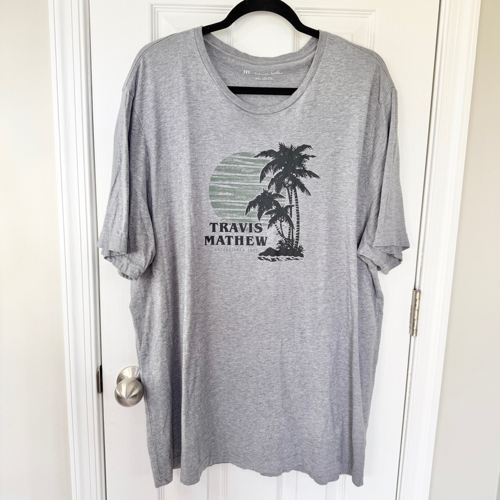 Travis Mathew Men's Gray Por Favor Cotton Graphic T-Shirt Size XXL